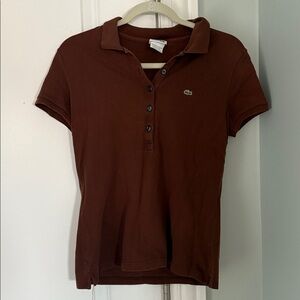 Vintage women’s lacoste polo shirt size L 42 brown